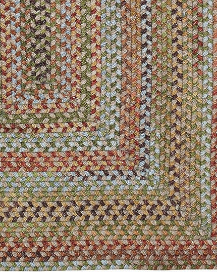 Capel American Heritage Olive Tan 7' 0" X 7' 0" Concentric Rectangle Braided Rug