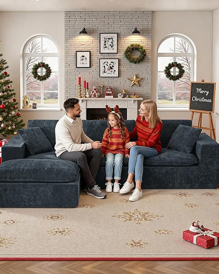 110" Sectional Couches for Living Room Boneless Couch Upholstered Cloud Couchs Sectional Modular Sectional Sofa with L Shaped
