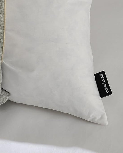 Basic home14x24 Decorative Throw Pillow Inserts-Down Feather Pillow Inserts-Oblong-Cotton Fabric-Set of 2-White.