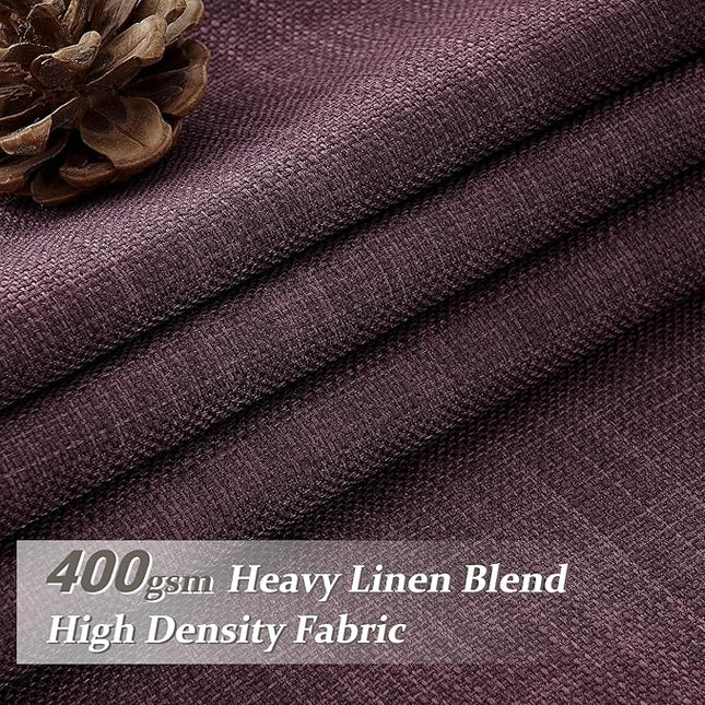 Purple Extra Long Pinch Pleated 108 Inch Curtains for Living Room 2 Panels Set, Black Out Memory Trained Two Layer Heavy Linen Thermal Sound Dampening Elegant Windows Drapes 9 FT Length Luxury Decor