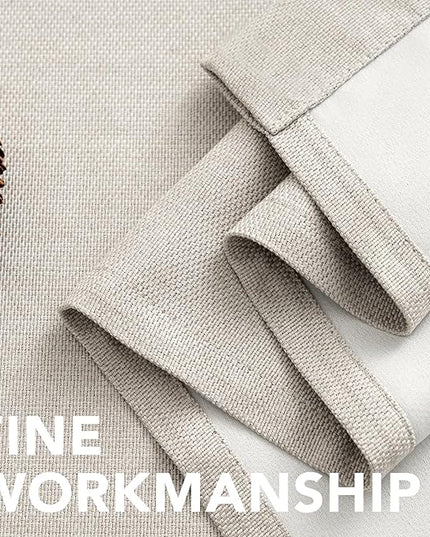 H.VERSAILTEX Wide Blackout Room Darkening Rich Quality of Textured Linen Patio Door Curtains Home Fashion Window Panel Drapes with 16 Grommets - 100 inch Wide by 96 inch Long - Heather Ivory