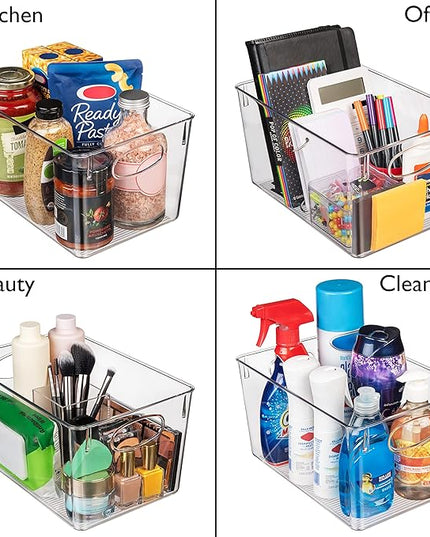 ClearSpace Plastic Storage Bins With lids, 8 Pack – Perfect Pantry Organization and Storage – Fridge Organizer, Pantry Storage Containers and Storage Bins, Cabinet Organizers