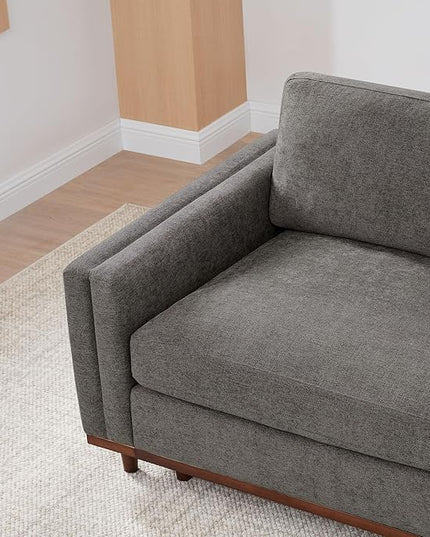 CHITA Super Large Luxury 3 Seat Sectional Modular Sofa, Down Filled Modern Sofa, Deep Seat Comfty Cloud Couch, 118 inch Width, 3 Seat Couch, Solid Wood Leg, Grey