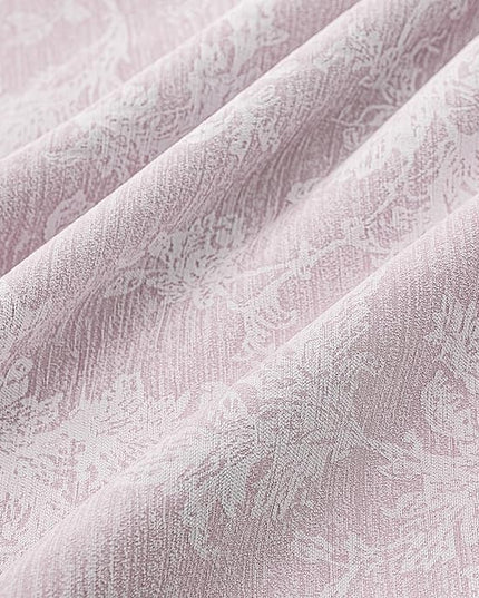 FMFUNCTEX Pink Floral Jacquard Blackout Curtains 108 Inches Long for Bedroom, Scroll Flower Chenille Farmhouse Curtains for Girls Room Darkening Thermal Insulated Grommet Window Drapes 2 Panels