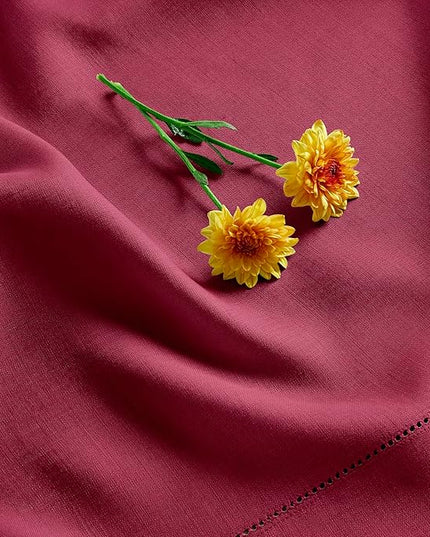 Solino Home Linen Cloth Napkins Set of 4-100% Pure Linen Beet Dinner Napkins 20 x 20 Inch for Christmas, Winter, New Year - Classic Hemstitch, Handcrafted and Machine Washable