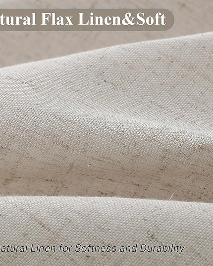 Naturoom Oatmeal Linen Shower Curtain, Cloth Textured Fabric Shower Curtain Set with Hooks, Simple Elegant Modern Farmhouse Country Ultra Thick Bath Curtains for Bathroom,Water Repellent,72x80