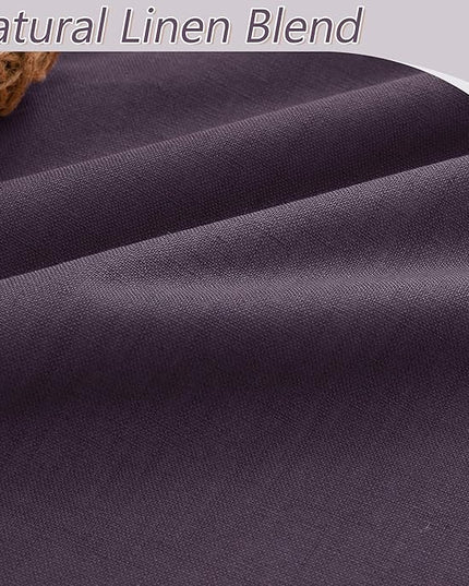 Guken Blackout Curtains 96 Inch Length 2 Panels Set for Living Room Bedroom Back Tab Thermal Insulated 100% Black Out Linen Drapes Room Darkening Window Curtains 96 Inches Long,Plum