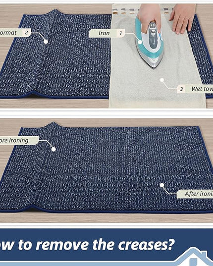 BEQHAUSE Dirt Trapper Door Mat 32" x 48", Non-Slip Washable Doormats Entrance Mat, Dirt Resistant and Absorbent Welcome Mat, Low Profile Floor Mats for Front Back Door and Entryway, Blue