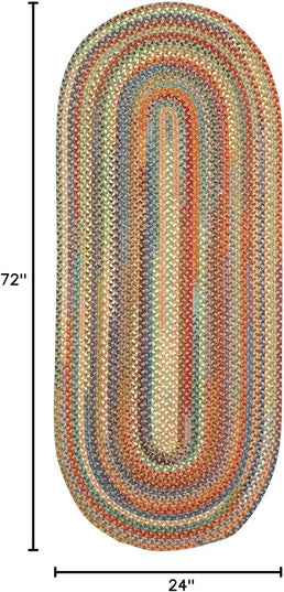 Capel American Heritage Cinnamon 2' 0" X 6' 0" Runner Oval Braided Rug