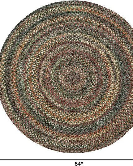 Capel American Heritage Green Multi 7'0"X7'0" Round Braided Rug