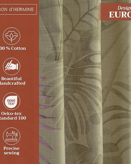 Maison d' Hermine Curtains for Living Room 100% Cotton 108 inch Length Two Panels Light Filtering Curtains for Bedroom Windows with Rod and Loop Pockets Drapes (Creole Olive Grey, 50" W x 108" L)