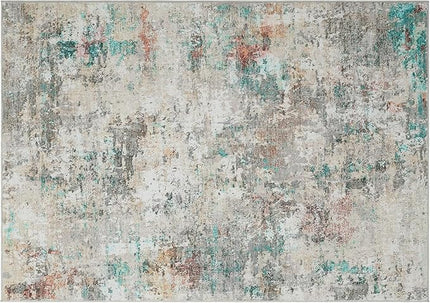 Modern Abstract Area Rug 5x7 Non Slip Non Shedding Rug Low Pile Stain Resistant for Bedroom Living Room,Colorful