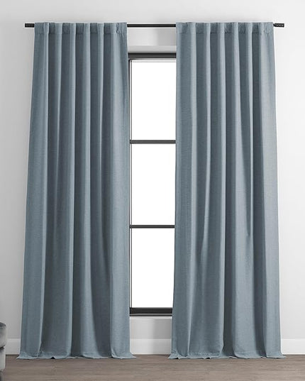 HPD Half Price Drapes Bellino Room Darkening Curtains 108 Inches Long Curtains for Bedroom & Living Room (1 Panel), 50W x 108L, Gulf Blue