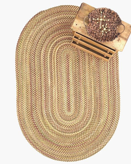 Capel American Heritage Harvest Gold 4' 0" X 6' 0" Oval Braided Rug