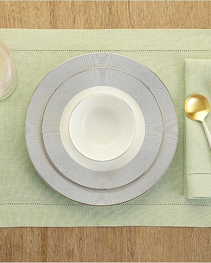 Solino Home Linen Cloth Napkins Set of 6-100% Pure Linen Sage Green Dinner Napkins 20 x 20 Inch for Christmas, Winter, New Year - Classic Hemstitch, Handcrafted and Machine Washable