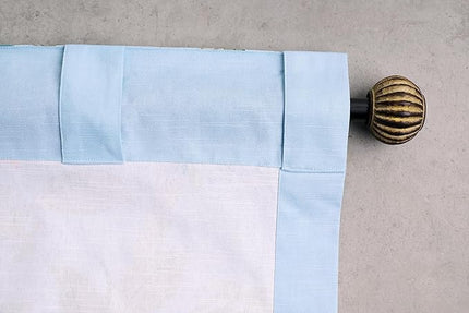 Maison d' Hermine Curtains for Living Room 100% Cotton 84 inch Length One Panel Light Filtering Curtains for Bedroom Windows with Rod and Loop Pockets Drapes (Solstice Fair Blue, 50" W x 84" L)