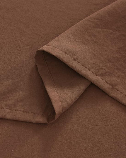 NTBAY Twin Comforter Set with Sheets, 5 Pieces Soft and Breathable Twin Bedding Set, Twin Bed in a Bag, Down Alternative Comforter Set Solid Color All Season, Kids Bedding Set, Brown
