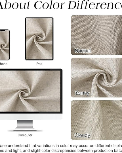 Naturoom 42 Inch Shower Curtain - Stall Narrow Half Green Linen Ultra Thick Fabric Shower Curtain Set with Hooks, Boho Farmhouse Rustic RV Camper Bath Curtains for Bathroom, Apricot, 42x72