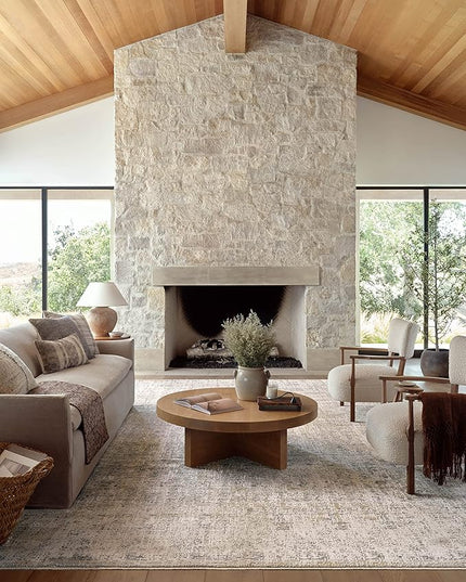 Loloi Amber Lewis Alie Collection ALE-02 Sand/Sky 5'-3'' x 7'-9'', .13'' Pile Height, Area Rug