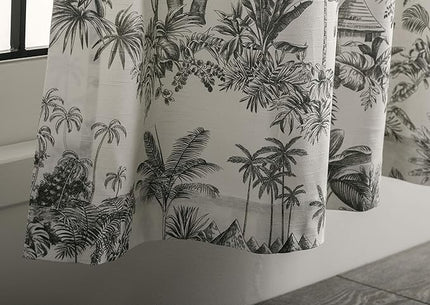 Maison d' Hermine Curtains for living room 100% Cotton 108 inch length One Panel Light Filtering Toile Curtains for Bedroom Windows with rod and loop Pockets Drapes (Savana Jouy Beige, 50"W x 108"L)