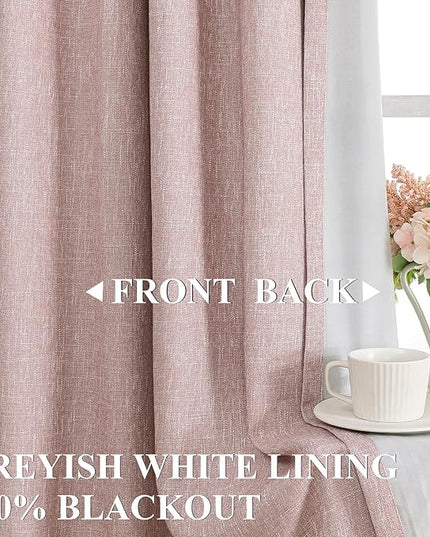 Vision Home Pink Pinch Pleated Full Blackout Curtains Room Darkening Window Panels 90 inch for Girls Bedroom Living Room Thermal Insulated Pinch Pleat Pink Drapes with Hooks Back Tab 40" Wx90 Lx2