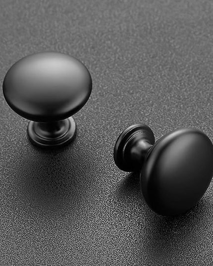Ravinte 30 Pack Matte Black Round Zinc Cabinet Knobs for Kitchen Bathroom Closet Dresser Cabinets
