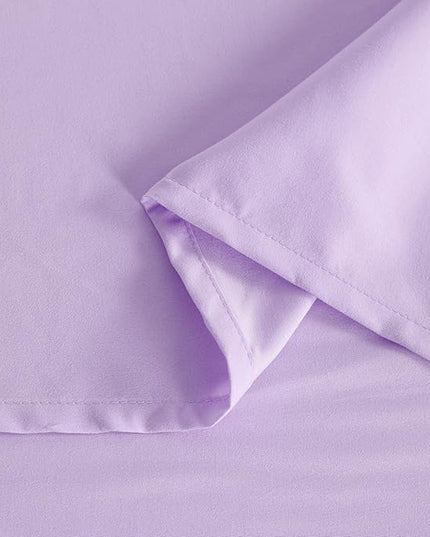 NTBAY Twin Comforter Set with Sheets, 5 Pieces Soft and Breathable Twin Bedding Set, Twin Bed in a Bag, Down Alternative Comforter Set Solid Color All Season, Kids Bedding Set, Light Purple