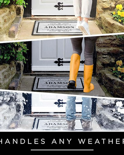 My Sign Center Door Mat, Personalized Doormat, Custom Welcome Mat for Front Door, Indoor/Outdoor,Housewarming Gift, Heavy Duty Slip Resistant Backing, 18x30 Inches, Polyester Top Made in USA