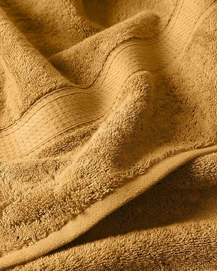 Superior Egyptian Cotton Pile 3-Piece Towel Set, Includes 1 Bath, 1 Hand, 1 Face Towel/Washcloth, Heavyweight, Ultra Soft Luxury Towels, Thick Plush Essentials, Guest Bath, Spa, Hotel Bathroom, Gold