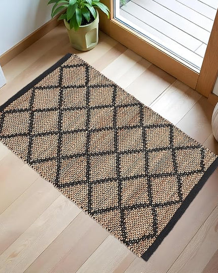 REDEARTH · Jute Cotton Area Rug - 2'x3' Rectangular Rug, Sustainable Handwoven, Non-Shedding, Soft & Durable – Reversible, Neutral Tones for Home Décor in Living Room, Dining Room, Bedroom, Set of 2