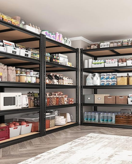 2050LBS Storage Shelves Heavy Duty 5 Tier Garage Storage Shelving, Adjustable Metal Shelving Unit Utility Rack Shelf for Warehouse, Pantry, Closet, Kitchen 72" H x 35.56" W x 16" D, Black