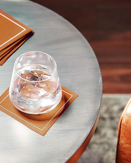 Five Star Napkins Luxury Cotton Cloth Cocktail Napkins - Bar Napkins, Party Napkins, Beverage Napkins, Events, Holiday, Wedding, Birthday, Parties - 4.5" x 4.5" - Disposable (50 x) Caramel
