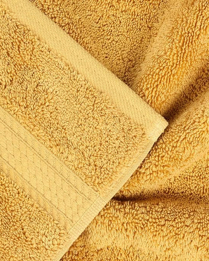 Superior Egyptian Cotton Pile Bath Towels, Ultra Soft Luxury Towel, Thick Plush Essentials, Absorbent Heavyweight, Guest Bath, Hotel, Resort, Spa, Pool, Home Bathroom, Shower Basics, Set of 4, Gold