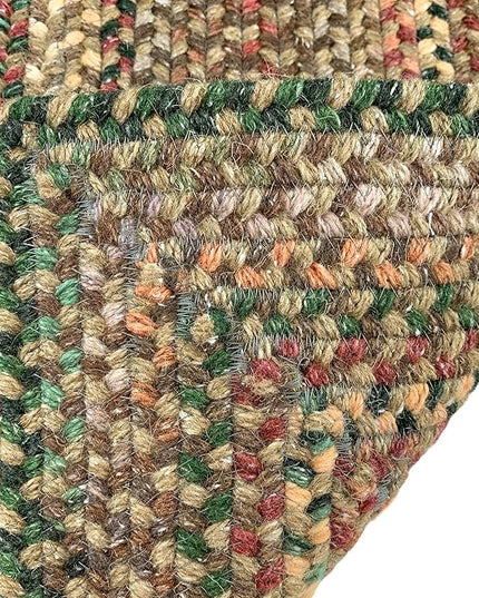 Capel American Heritage Tan Multi 3' 0" X 5' 0" Concentric Rectangle Braided Rug
