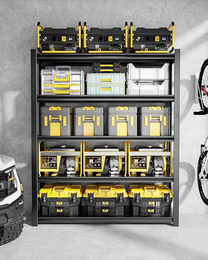 32" W Garage Shelving,5-Tier Heavy Duty Shelving Unit,3000LBS Adjustable Metal Storage Shelves,Storage Rack Units for Industrie,Shed,Warehouse,Basement,Black,32" W x 16" D x 63" H