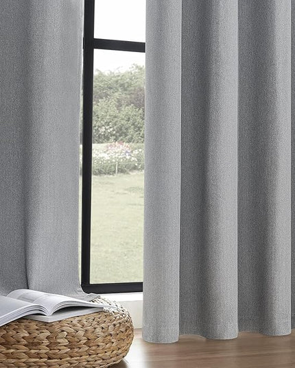 Joydeco Custom 100% Blackout Curtains 1 Panel, Grommet Thermal Insulated Curtains& Drapes, Room Darkening Drapes for Bedroom Living Room Window (Custom Size, Light Grey)
