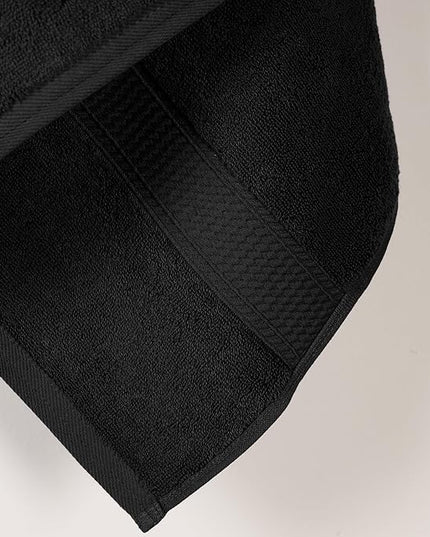 Superior Egyptian Cotton Pile Bath Towel Set of 2, Ultra Soft Luxury Towels, Thick Plush Essentials, Absorbent Heavyweight, Guest Bath, Hotel, Spa, Home Bathroom, Shower Basics, Black