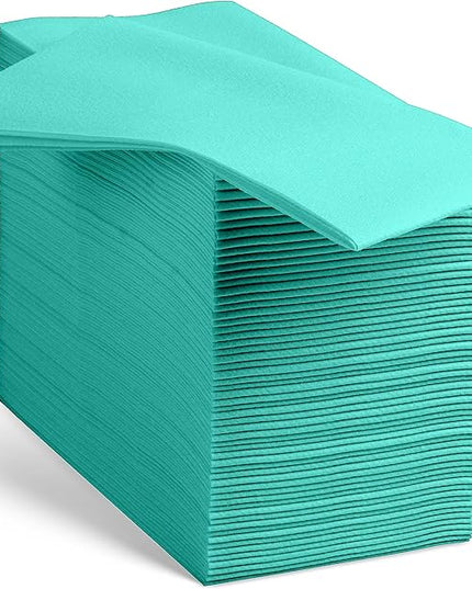 Linen-Feel Bright Green Paper Napkins - Decortive Cloth-Like Disposable Dinner Napkins - Soft And Absorbent. For Kitchen, Party, Wedding, Bathroom Or Any Occasion. (Pack of 100)