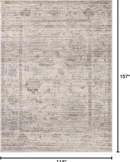 Loloi Magnolia Home by Joanna Gaines Millie Collection MIE-01 Silver/Dove 9'-6" x 13'-1", .25" Pile Height, Area Rug