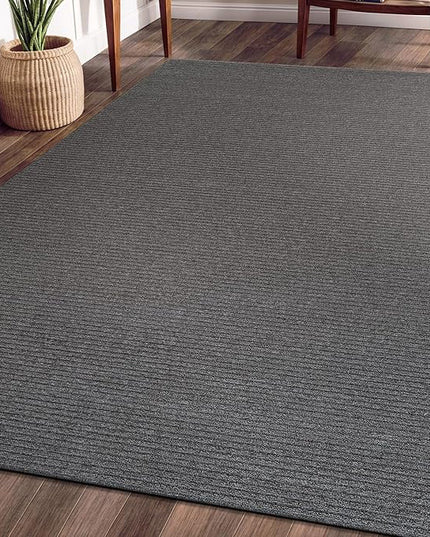Beverly Rug Non-Slip Modern Rug 4x6 Solid Traditional Rubber Backing Machine Washable Soft Thin Indoor Area Rugs for Living Room Stain Resistant Non Shedding Casual Carpet (4 x 6 Gray)