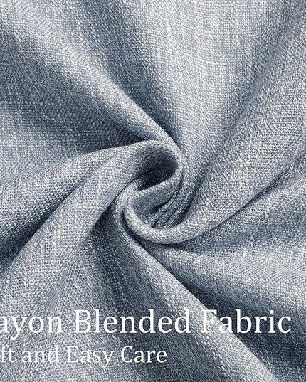 Vision Home Chambray Blue Pinch Pleated Full Blackout Curtains Room Darkening Window Curtains for Living Room Bedroom Thermal Insulated Pinch Pleat Blue Drapes with Hooks Back Tab 2 Panel 40" Wx102 L