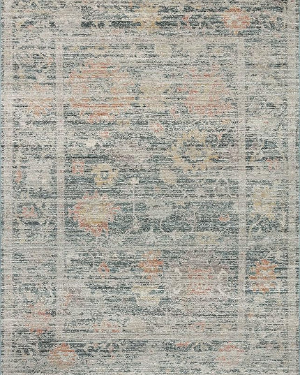 Loloi Magnolia Home by Joanna Gaines Millie Collection MIE-01 Blue/Multi 3'-6" x 5'-6", .25" Pile Height, Accent Rug