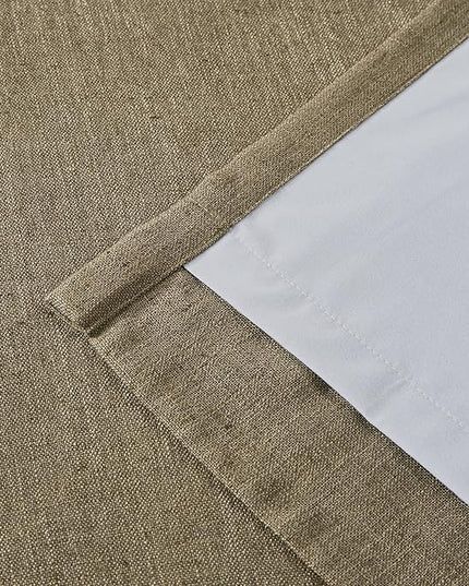 Vision Home Brown Pinch Pleated Full Blackout Curtains Linen Blended 60" Wide Thermal Insulated Window Panels 102 inch for Bedroom Living Room Darkening Pleat Drapes with Hooks Back Tab 60" Wx102 Lx1