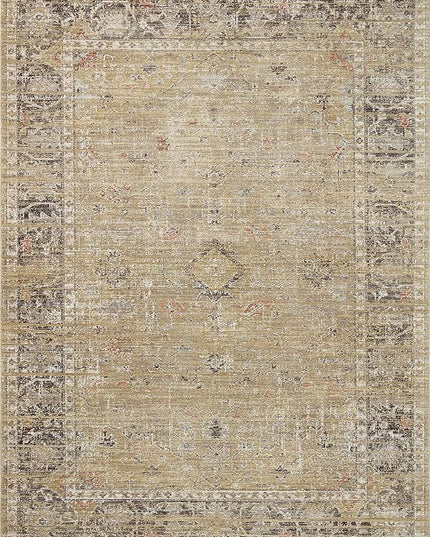 Loloi Magnolia Home by Joanna Gaines Millie Collection MIE-03 Gold/Charcoal 7'-10" x 10', .25" Pile Height, Area Rug