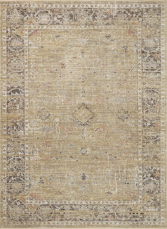 Loloi Magnolia Home by Joanna Gaines Millie Collection MIE-03 Gold/Charcoal 2'-7" x 12'-0", .25" Pile Height, Runner Rug