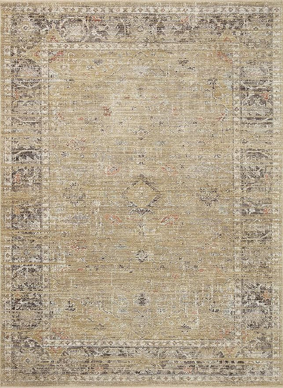 Loloi Magnolia Home by Joanna Gaines Millie Collection MIE-03 Gold/Charcoal 3'-6" x 5'-6", .25" Pile Height, Accent Rug