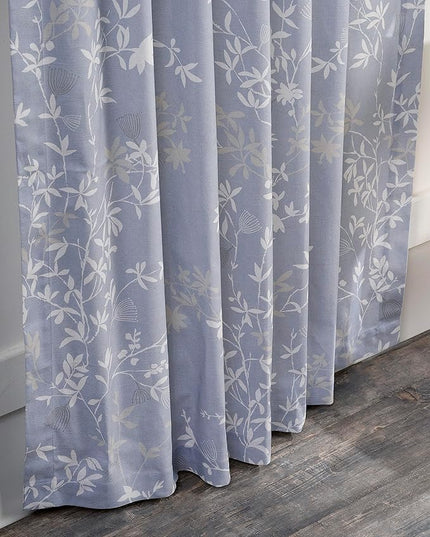Maison d' Hermine Curtains for Living Room 100% Cotton 96 inch Length One Panel Light Filtering Curtains for Bedroom Windows with Rod and Loop Pockets Drapes (Louxor Blue, 50" W x 96" L)