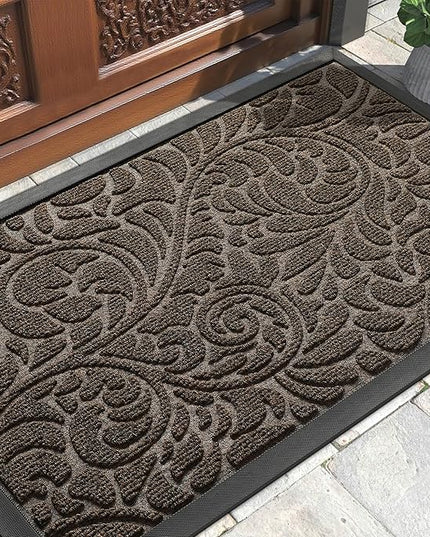 Yimobra Large Door Mat Outside Entrance 36x24, Waterproof Sturdy Outdoor Mats for Front Door, Heavy Duty Non-Slip Doormat for Garage Patio Entryway Indoor, Easy Clean, Brown