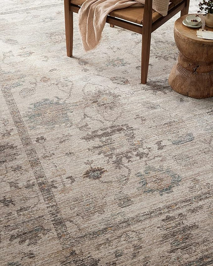 Loloi Magnolia Home by Joanna Gaines Millie Collection MIE-01 Silver/Dove 3'-6" x 5'-6", .25" Pile Height, Accent Rug