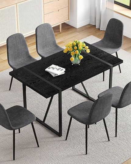 Dining Table Set for 6,Modern Dining Table and Fabric Chairs 6, 7 Piece Kitchen Table and Chairs for Kitchen Dining Room,Apartment